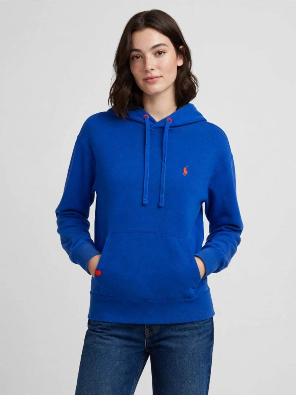 Polo Ralph Lauren Royal Blue Cobalt Hoodie Orange Pony S